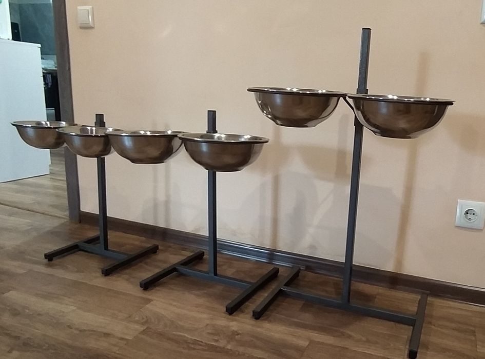 Штатив с мисками, регулюєма підставка для собак