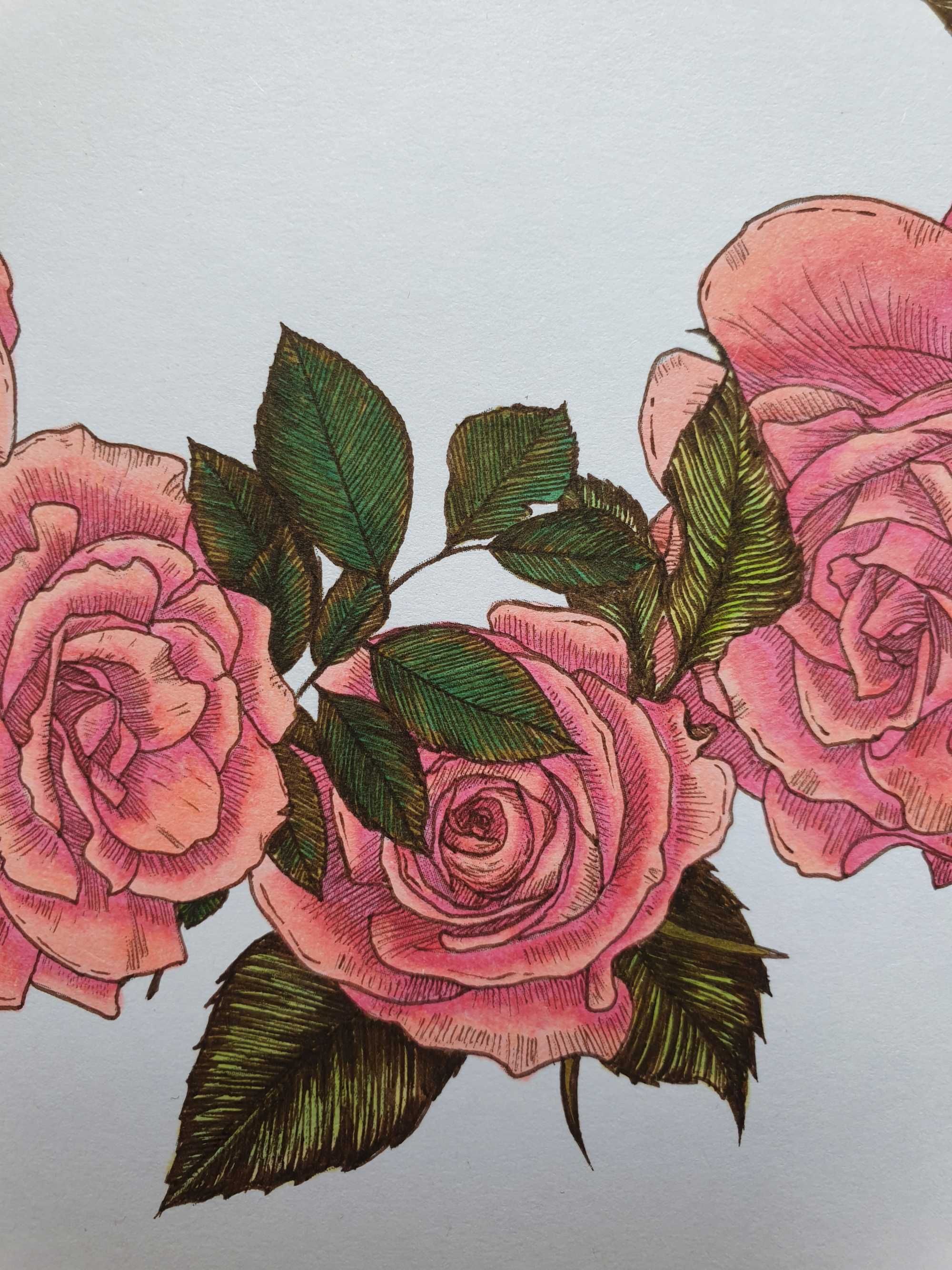 Obraz / rysunek - "Różany wieniec"