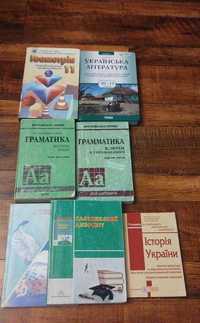 Учебники англ ., укр.літерат, історія укр, геометрія