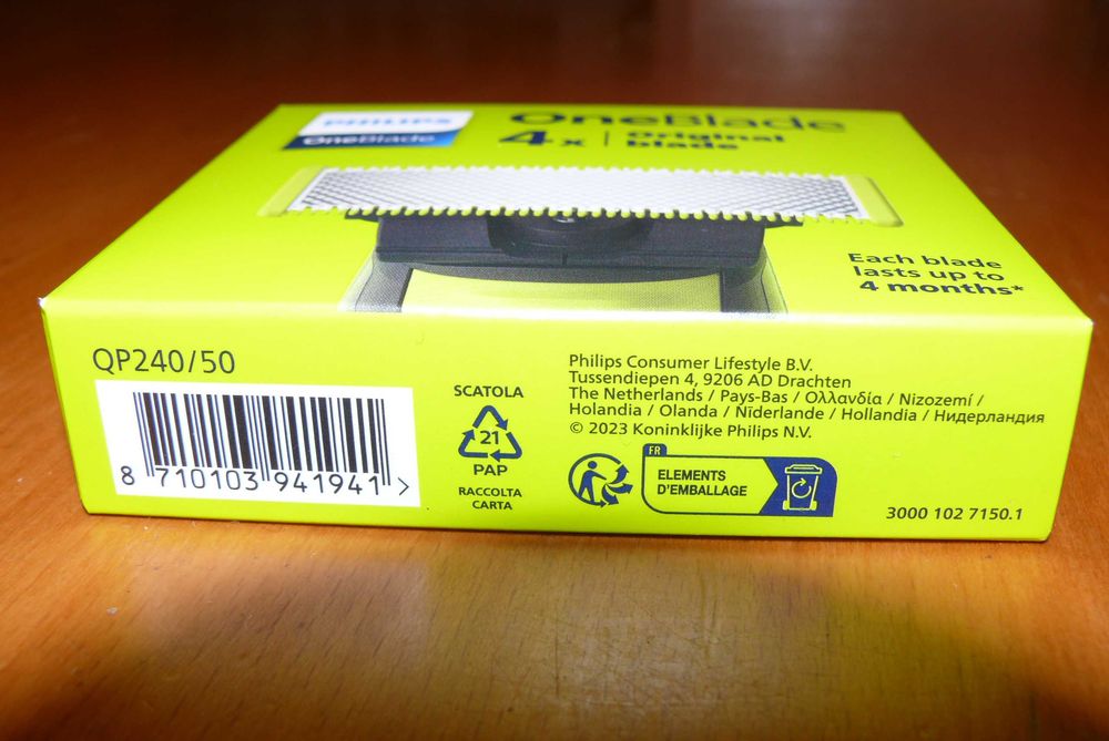 Philips OneBlade ostrza wkłady wymienne One Blade 4 szt. 100% Orginał