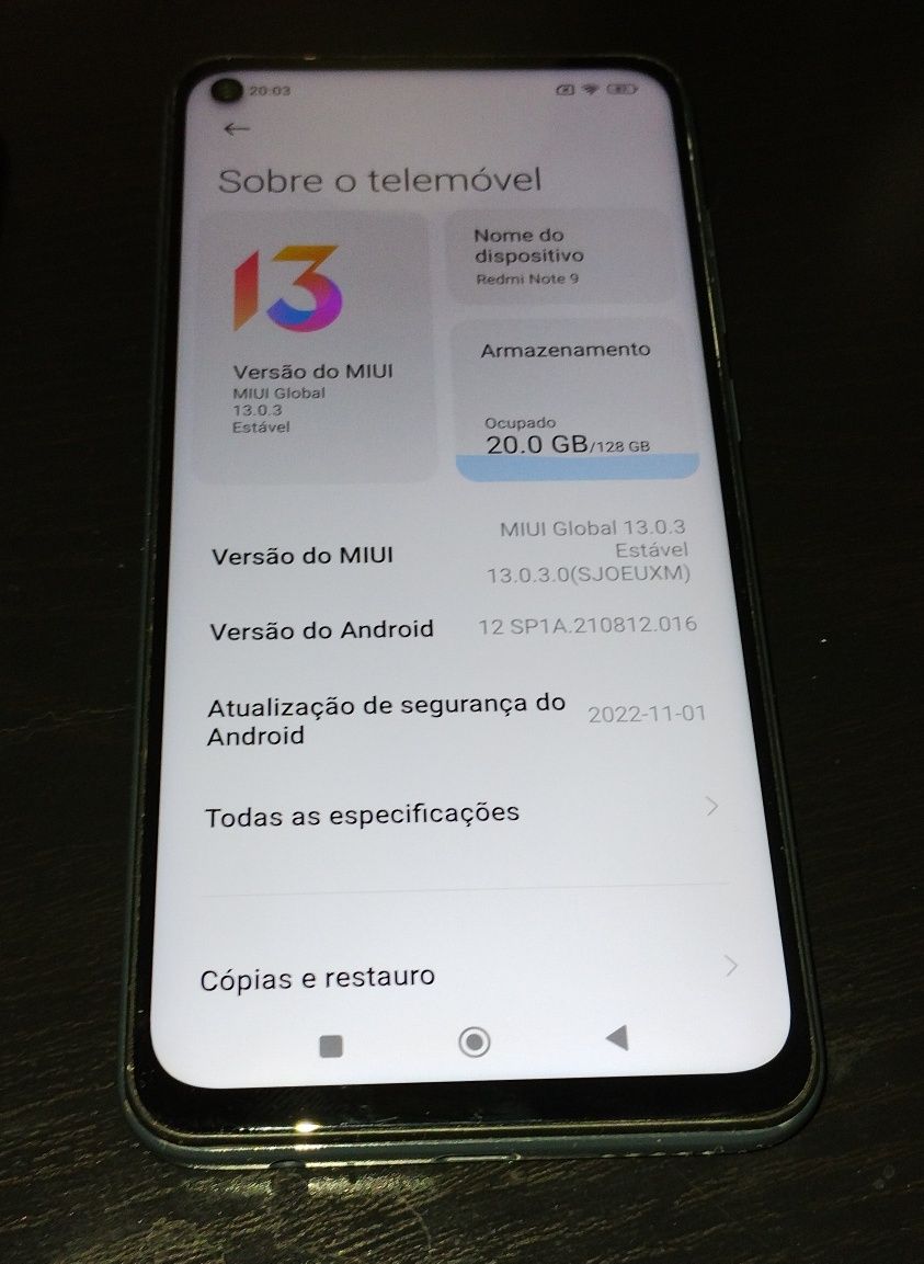 Smartphone Xiaomi Redmi Note 9