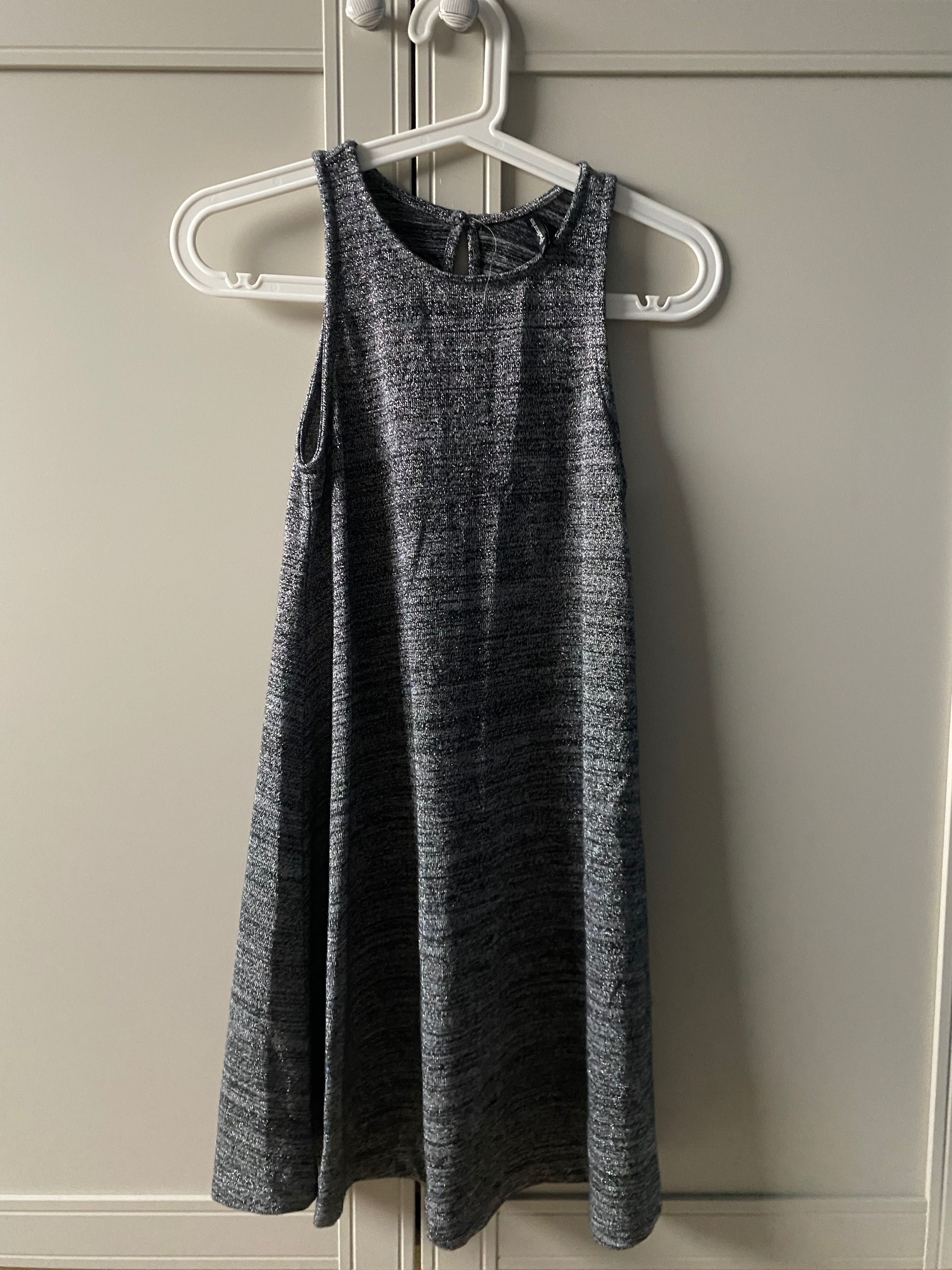 Srebrna krótka sukienka H&M