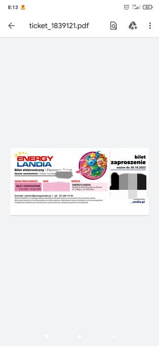 2 bilety do Energylandi