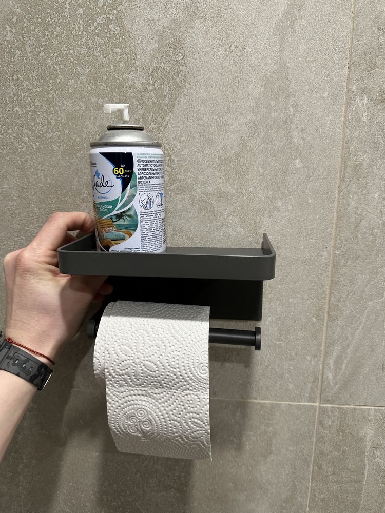 держатель туалетной бумаги серый графит