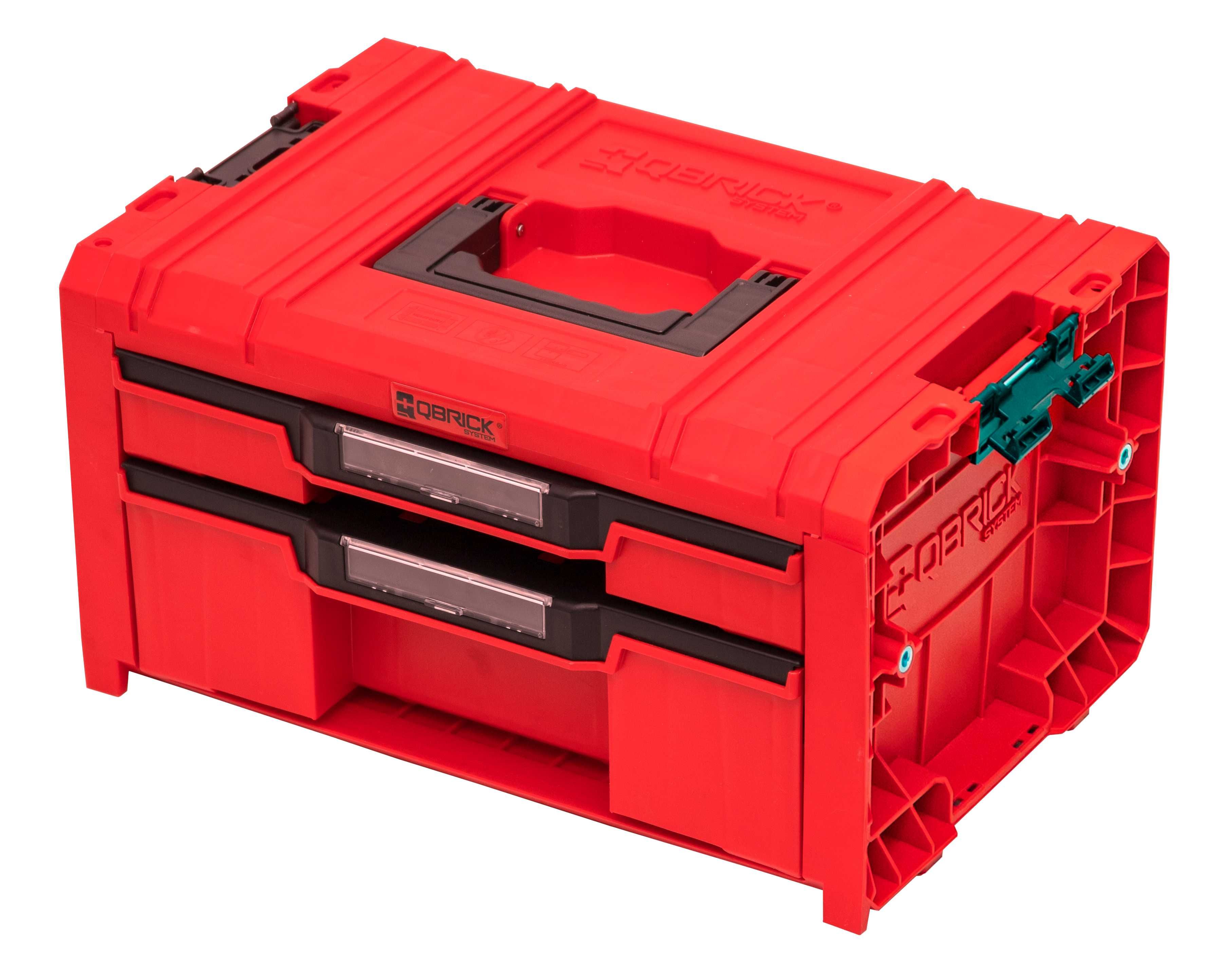 skrzynka podwójna szuflada Qbrick PRO Drawer 2 Toolbox 2.0RED