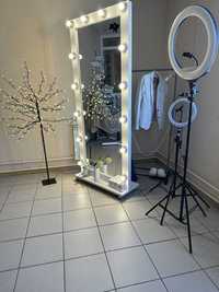 Зеркало гримерное, напольное, визажное в рост, с лампочками