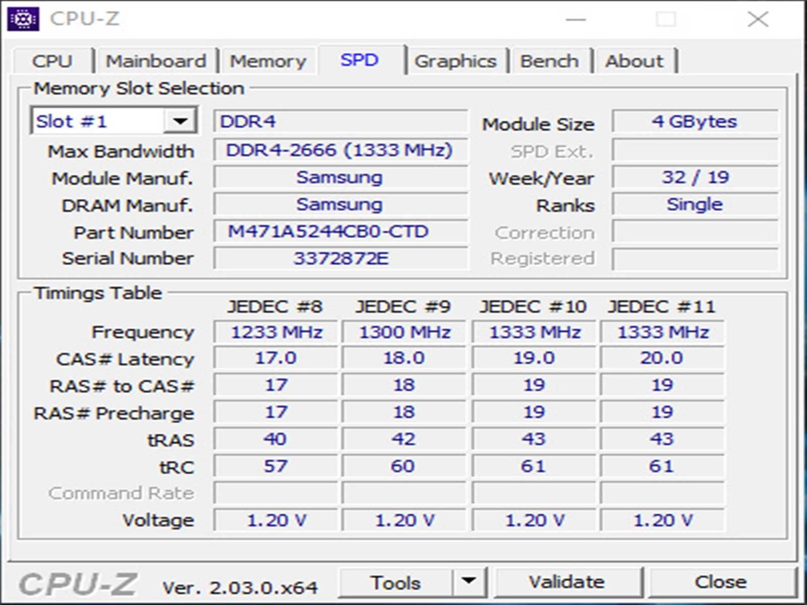 DDR4 8GB Samsung 2666v - 1Rx16