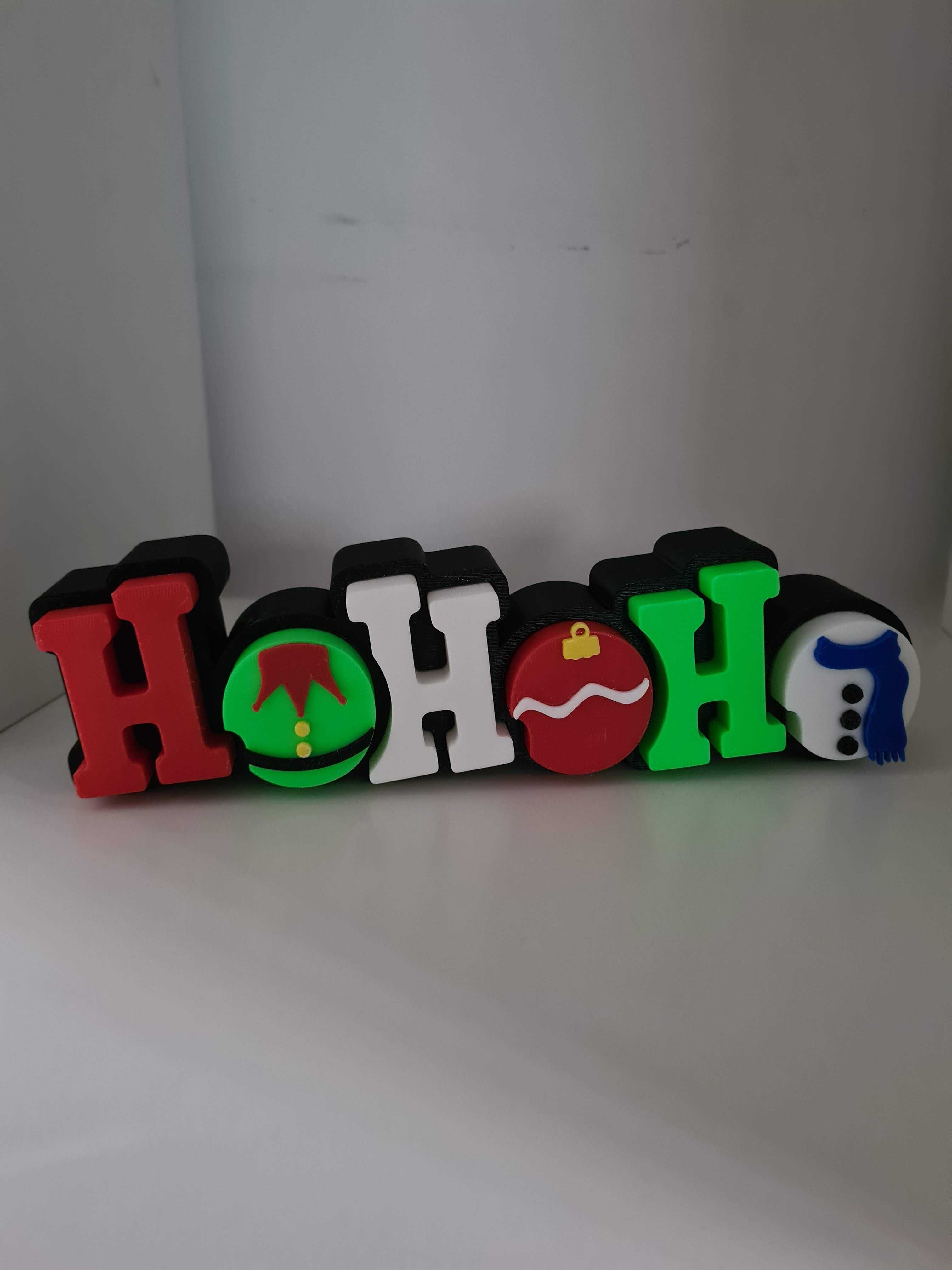 Placa Decorativa de Natal Ho Ho Ho
