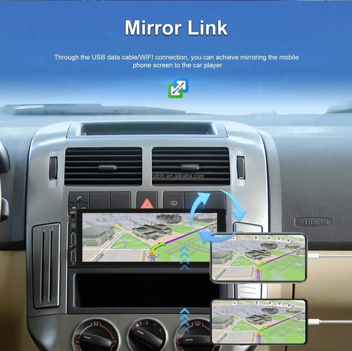 Rádio 1din 6,86" Android Auto e Carplay + Microfone NOVO