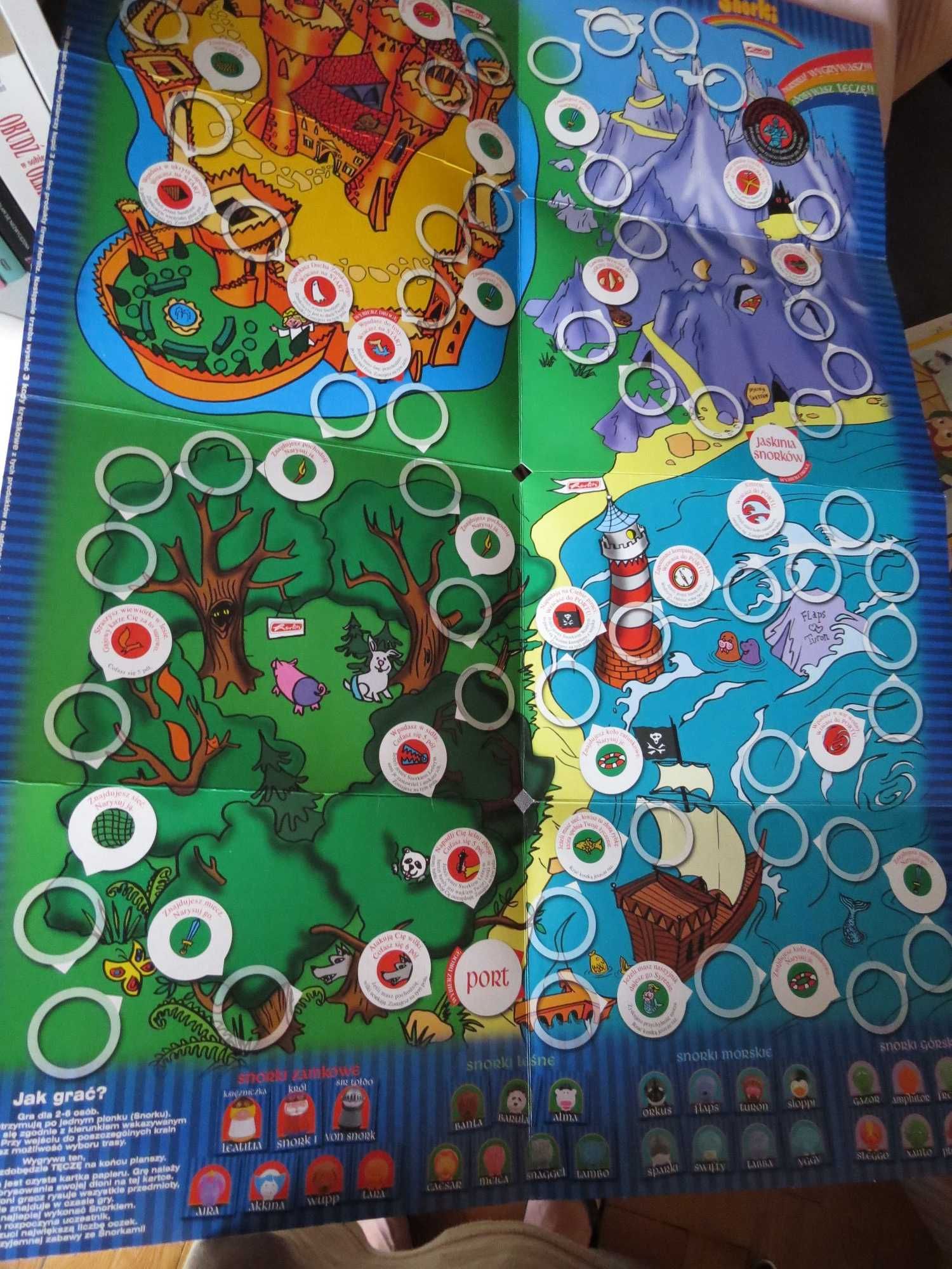 figurki zwierzątka pisaki gra planszowa Snorki