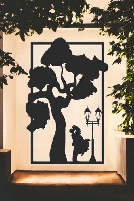 Ramka z motywem drzewa, zakochani, prezent ślubny, mech, walentynki