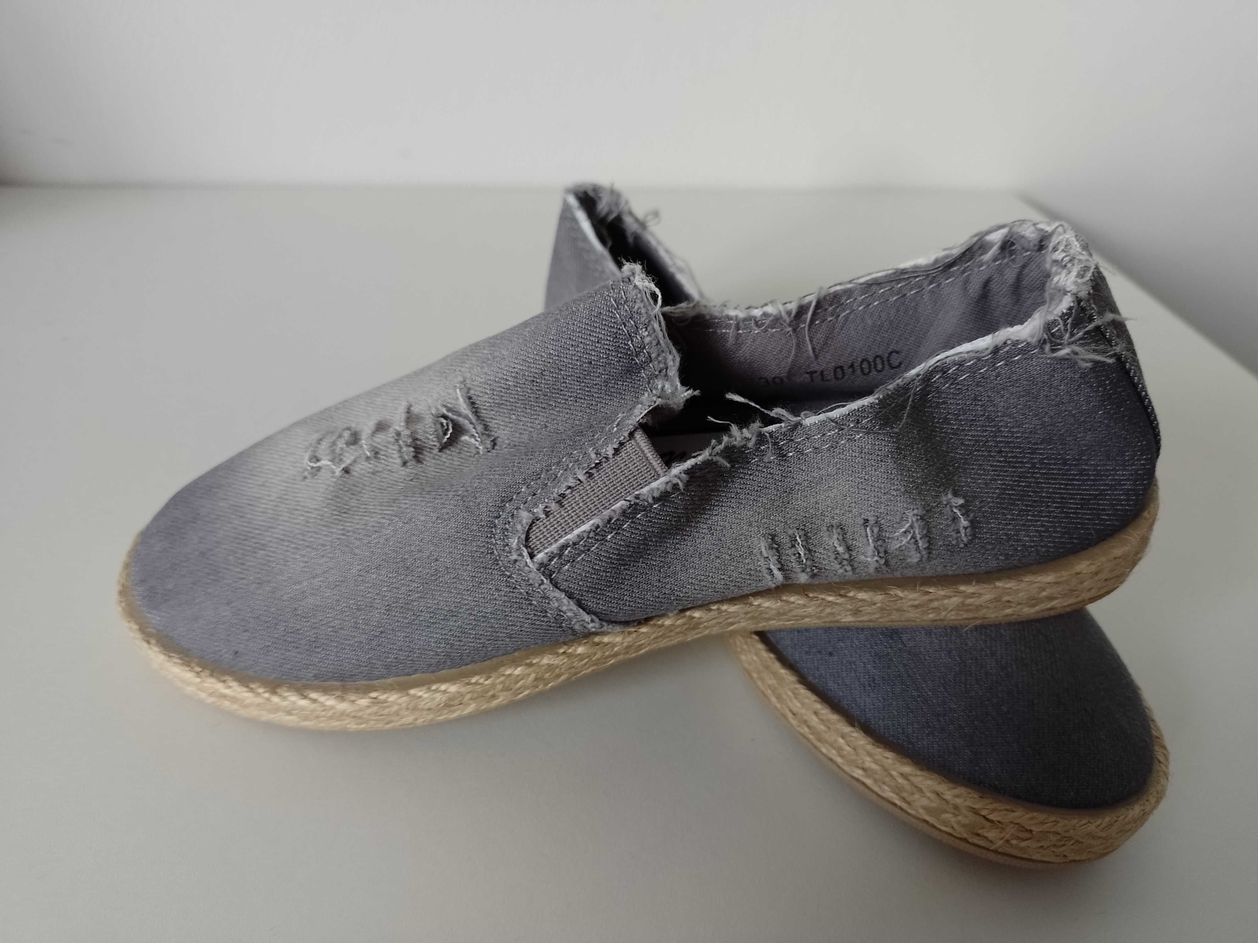 Szare tenisówki espadryle 31