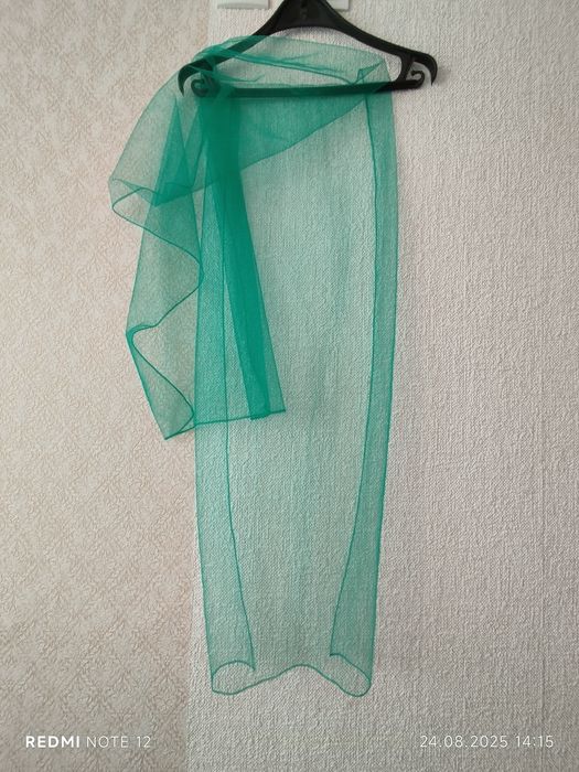 Шарф шадь фатинова перламутрова м'ята 1,80х45см