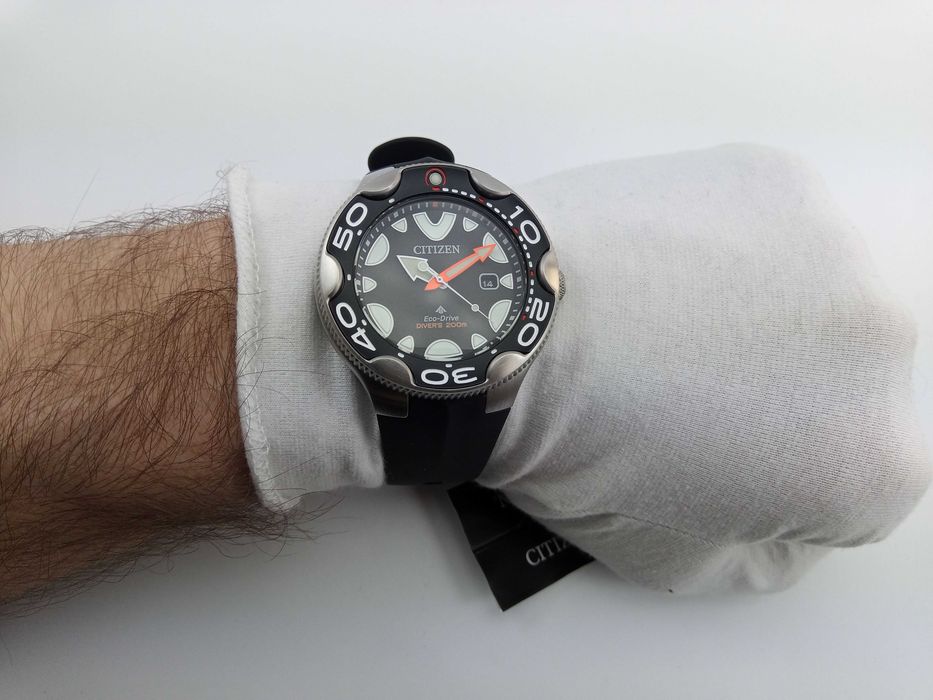 Японские дайверы 200м Citizen Eco-Drive BN0230-04E часы спецсерия Orca