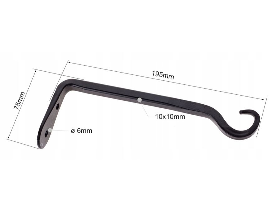 Ozdobny uchwyt kwietnik, hak do doniczki