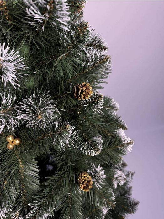 Ялинка "ЕЛІТНА" штучна з золотими шишками та перлинами. 1.8 метра