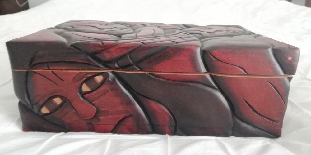 Caixa em Madeira africana - Decoração feita à mão