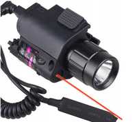 Laser Celownik Laserowy Wskaźnik do wiatrówki Broni + Latarka LED