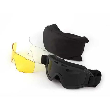 Тактические очки защитная маска с 3 линзами / Баллистические очки
