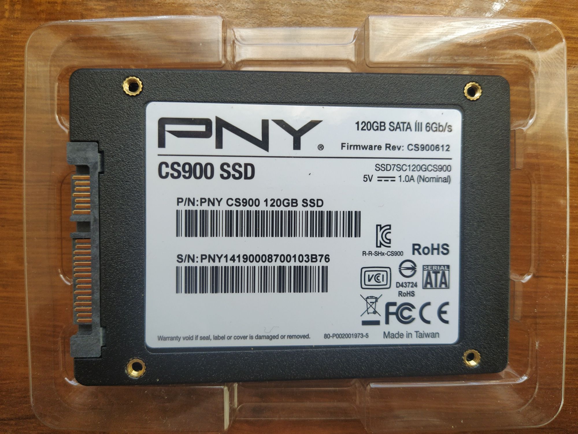 PNY CS900 SSD 120 GB, 2,5" SATA. 6Gb/s