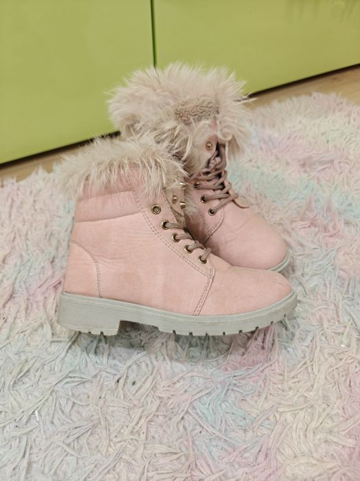 Buty, botki różowe zimowe dla dziewczynki r.32