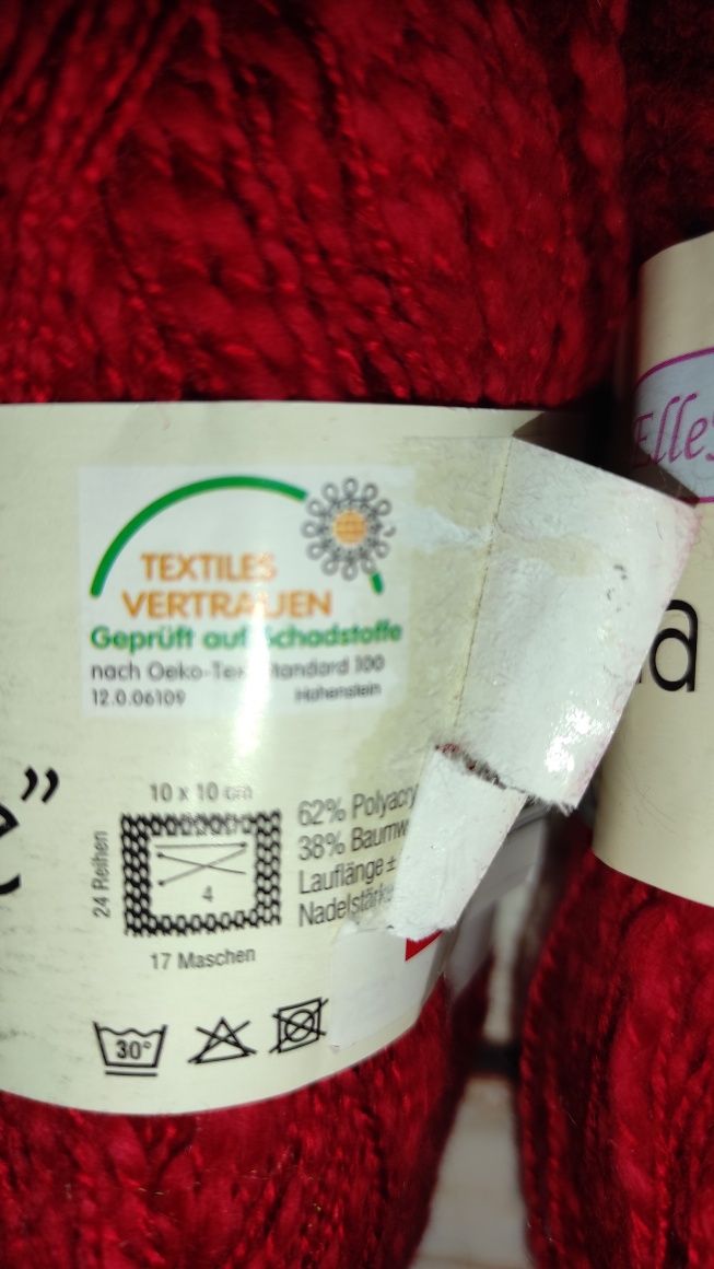 Włóczka czerwona Elle Nor Florida Flame 200g
