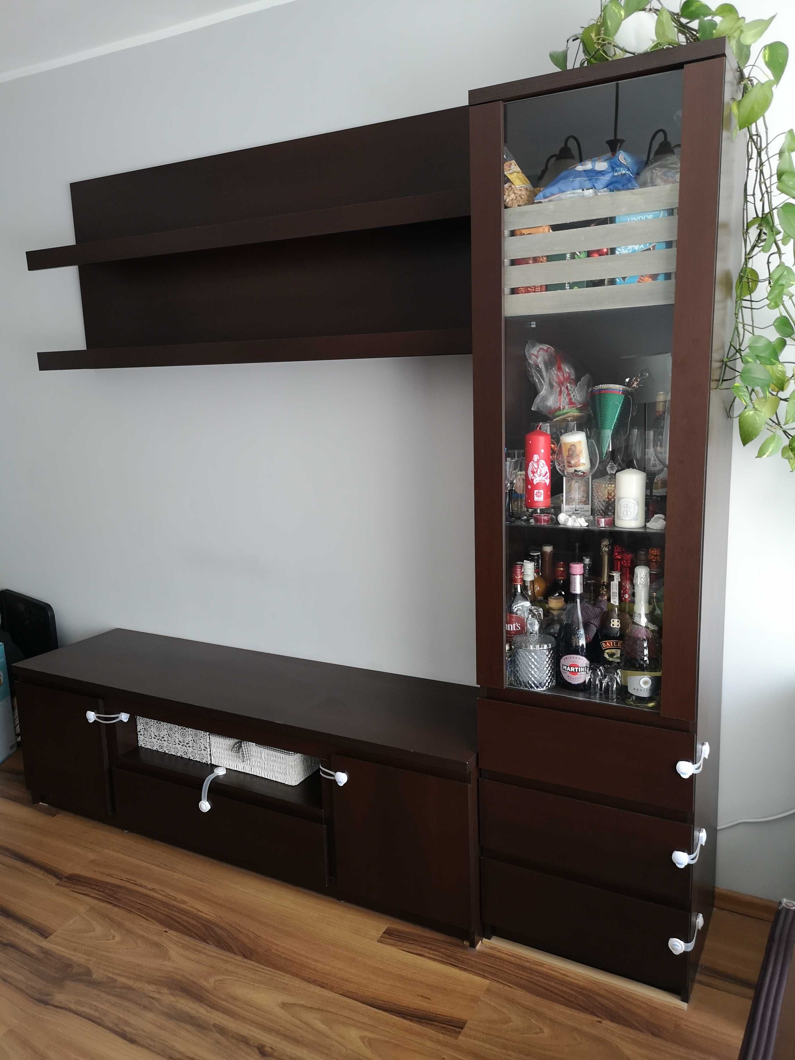 Meblościanka do salonu (ciemny brąz)