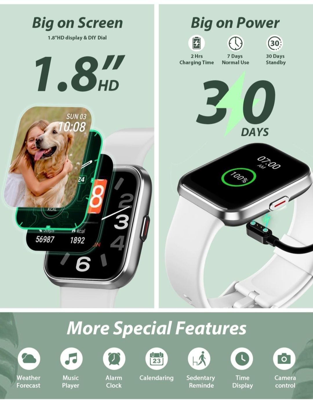 Tenski ID208 plus Smartwatch dla mężczyzn i kobiet