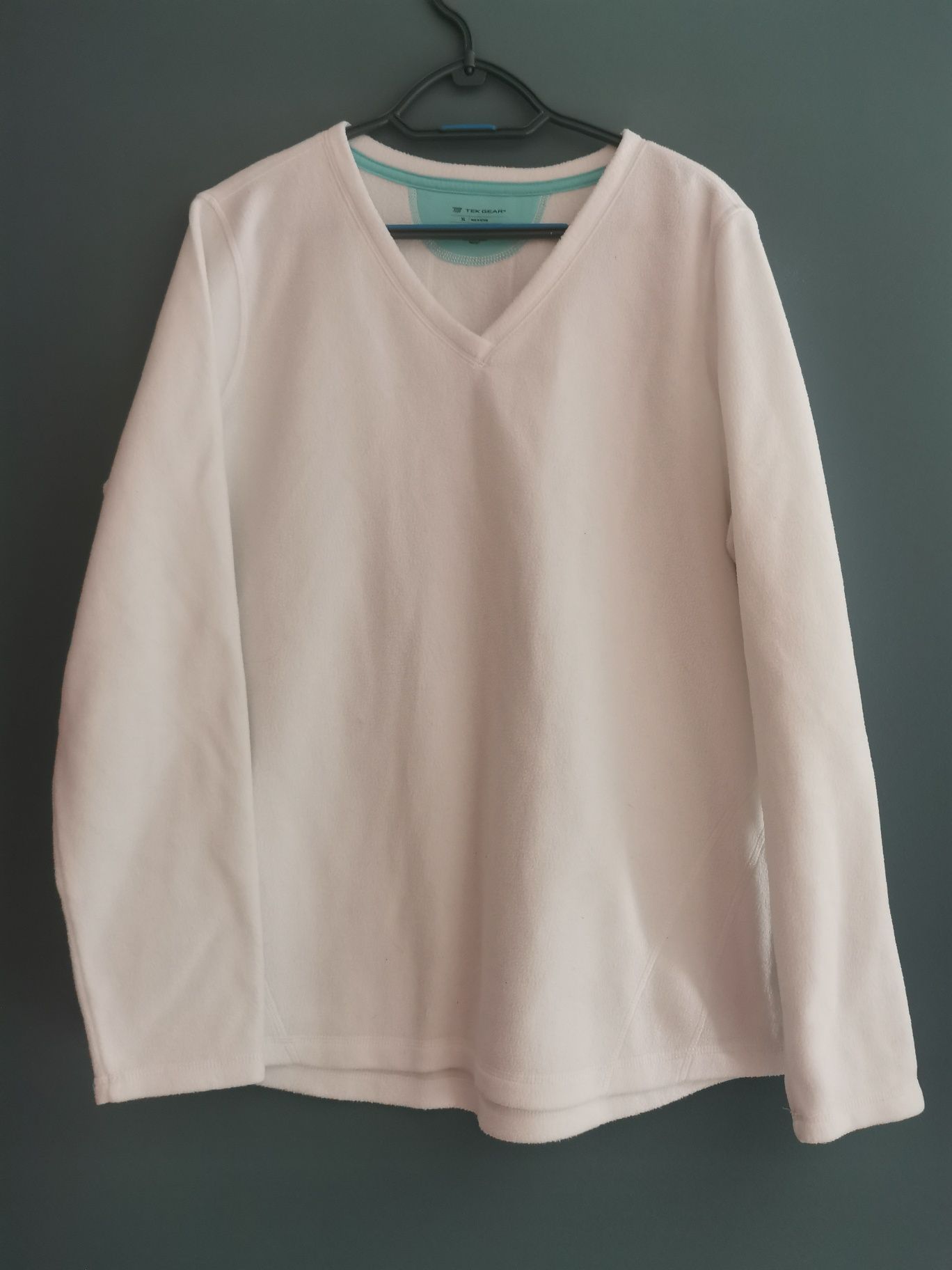 Biały Polarowy sweter XL