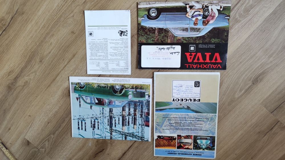 Catálogos carros antigos Vauxhall, Peugeot e Autobianchi