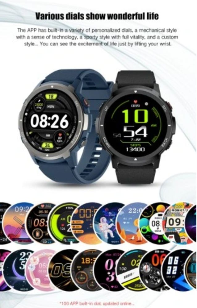++ Inteligentny zegarek S52 muzyka Bluetooth 1,43 cala ++