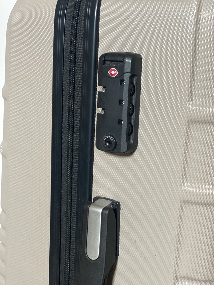 Mala viagem Média rodinhas duplas 360 abs tsa bege