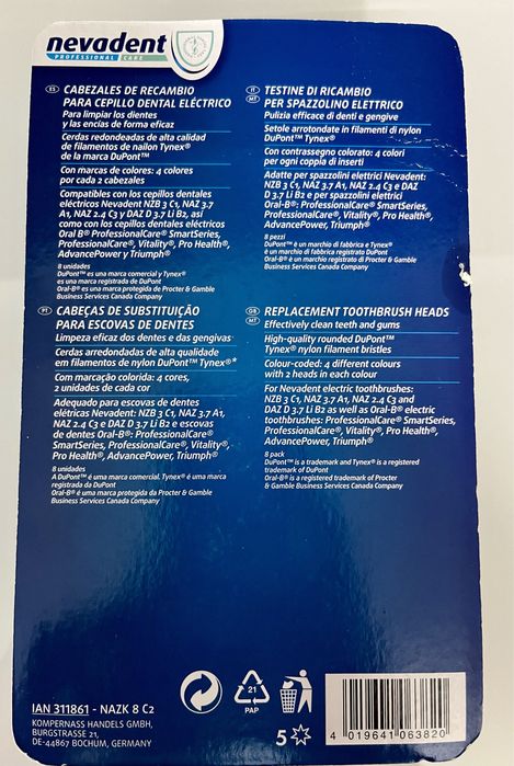 Recargas de Escovas de Dentes Eletricas - Novadent