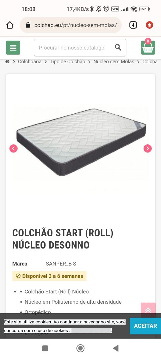 Colchão Start (Roll) Ortopédico da marca Desonno 150x195