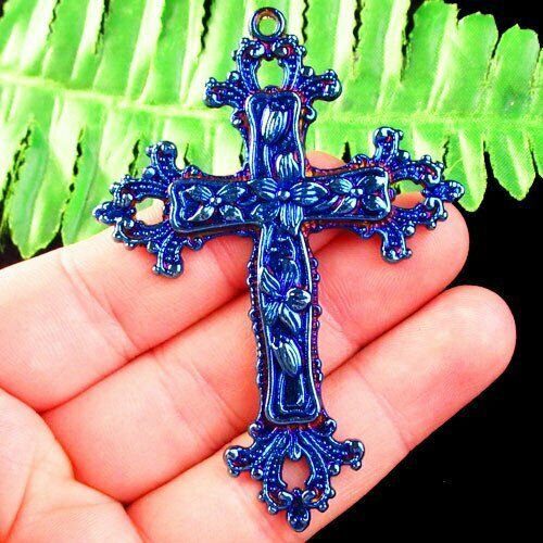 Pendente cruz flores