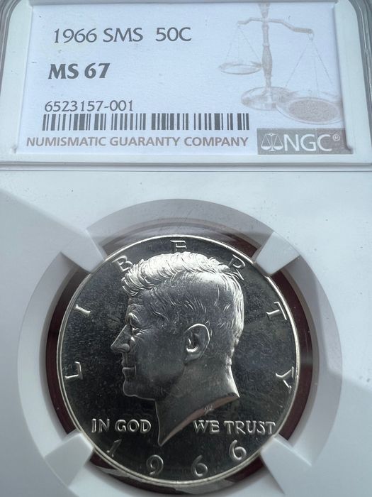 Moneta USA 1966 50 c SMS Kennedy NGC MS64