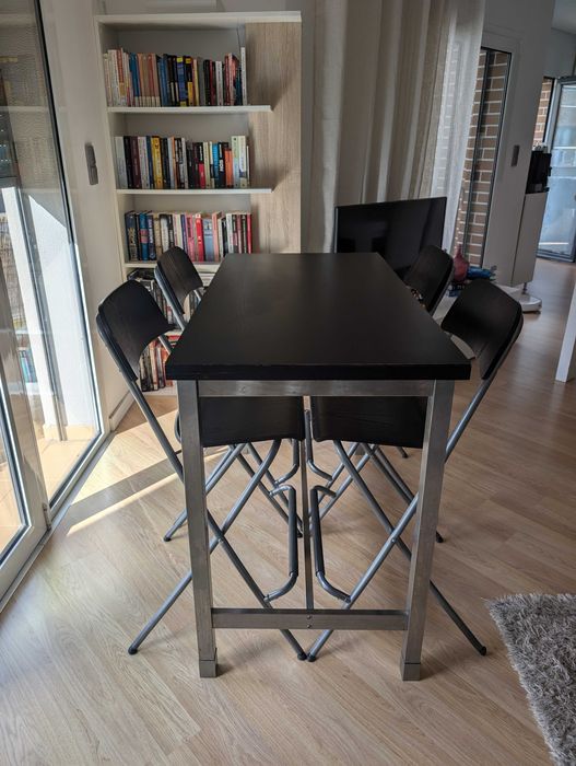 Mesa e quatro Bancos IKEA Franklin - Preto
