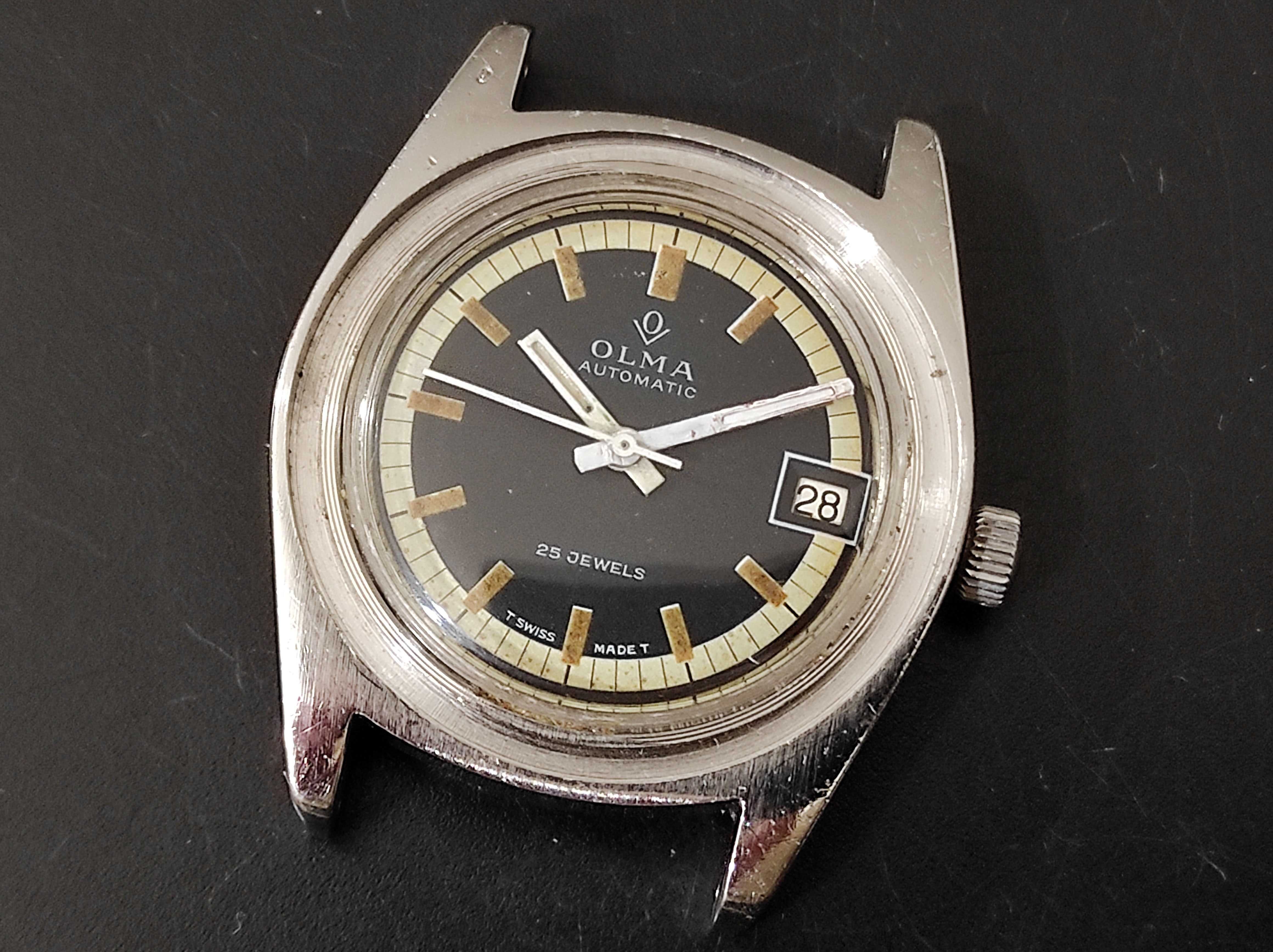 OLMA Automático de mergulho em aço, anos 70