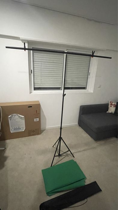 Tela verde para estudio