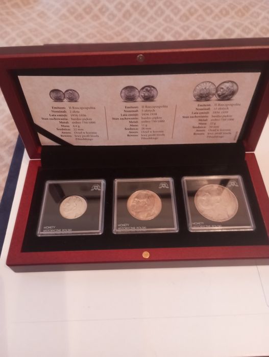 Zestaw monet Srebrnych 2zl,5zl.10zl. z Józef Piłsudski