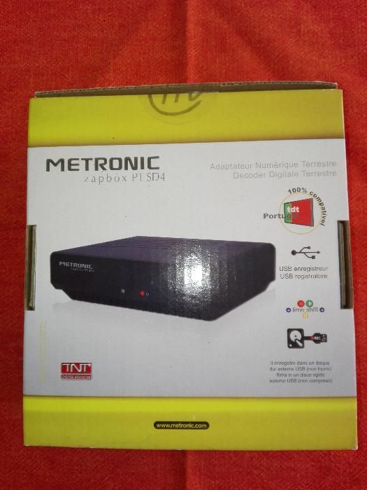 Metronic Descodificador TDT SD Zapbox pt sd4. Novo em caixa