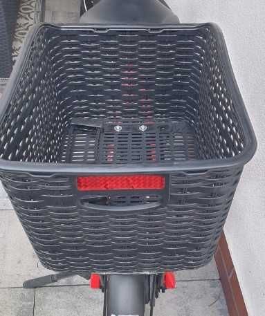 Kosz Rowerowy na Bagażnik Roweru Solidny Plastikowy z Uchwytem Czarny
