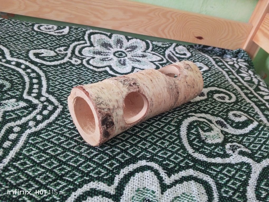 Tunel z brzozy 15cm dla chomika/myszy