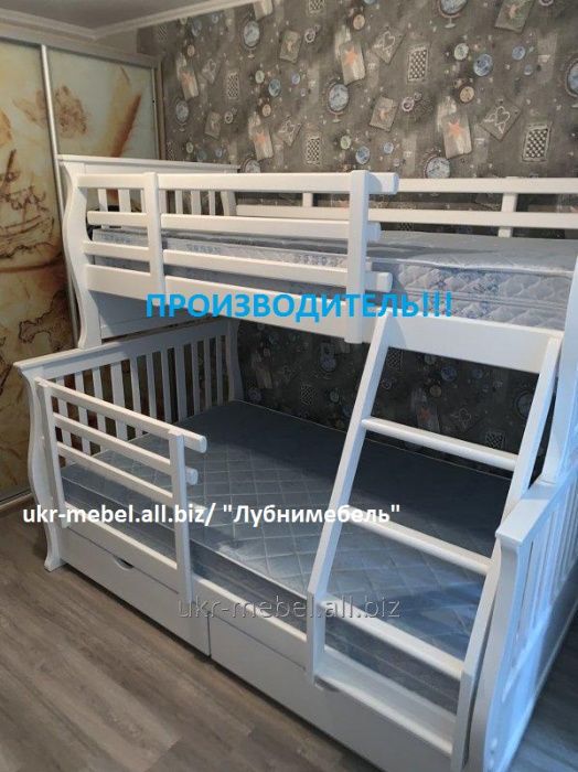 Кровать двухъярусная деревянная Джонатан, двоярусне ліжко