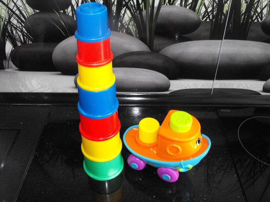 fisher price zestaw zabawek sowa statek kubki