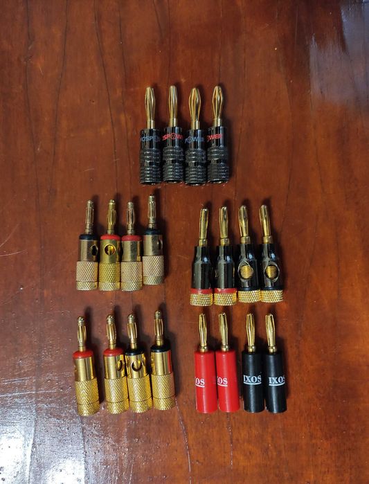 Коннекторы бананы для акустических систем IXOS, FOSPOWER, PRO SIGNAL.