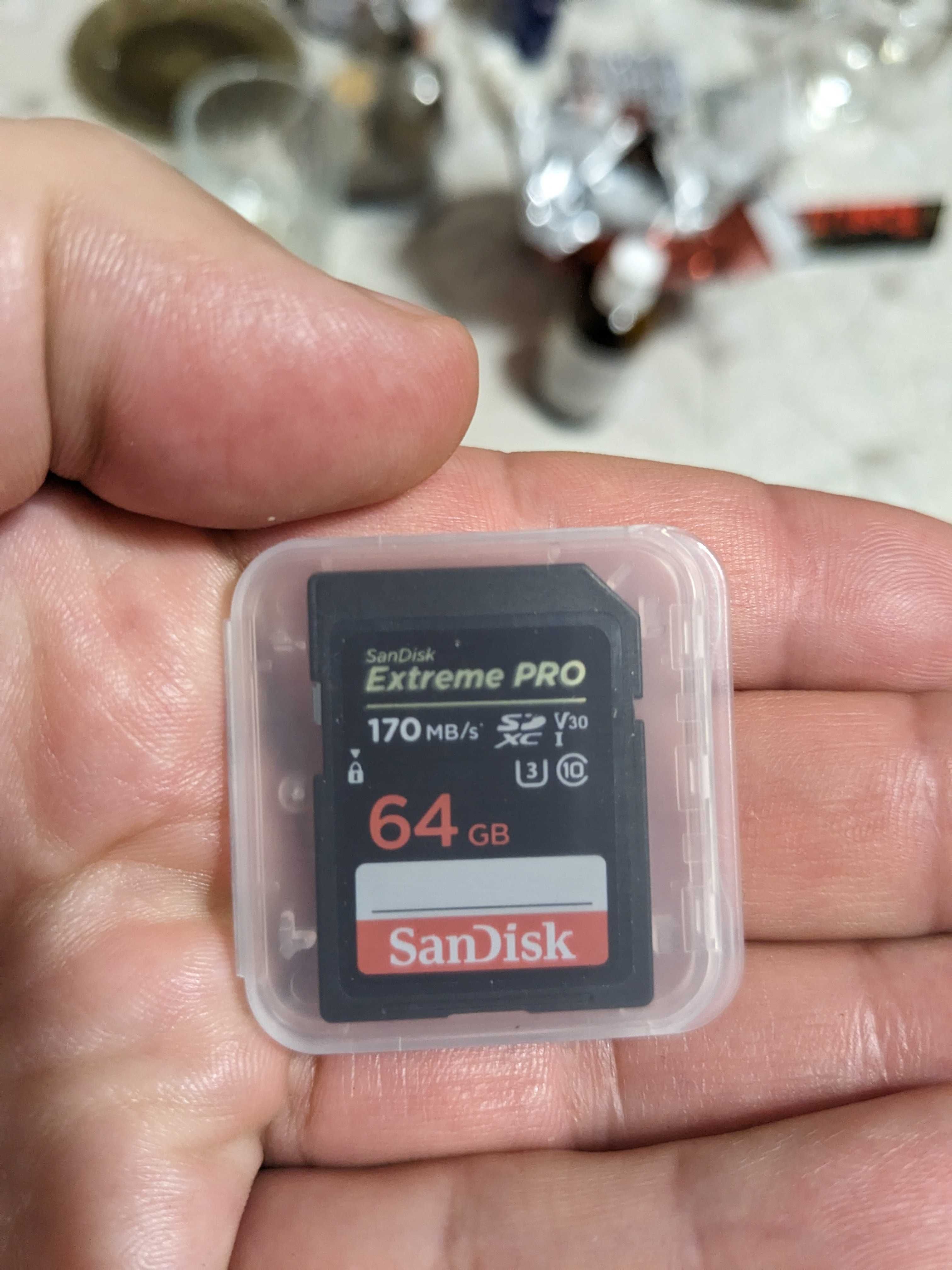 Карта памяти SanDisk SDXC 64GB Extreme Pro C10 UHS-I U3 R170MB/s