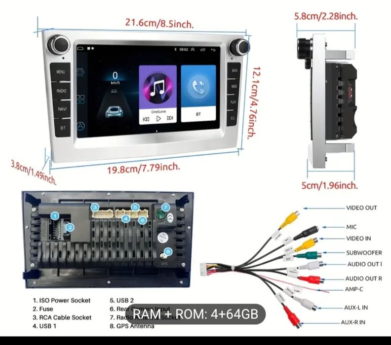 Radio android 14 car stereo 4+64G