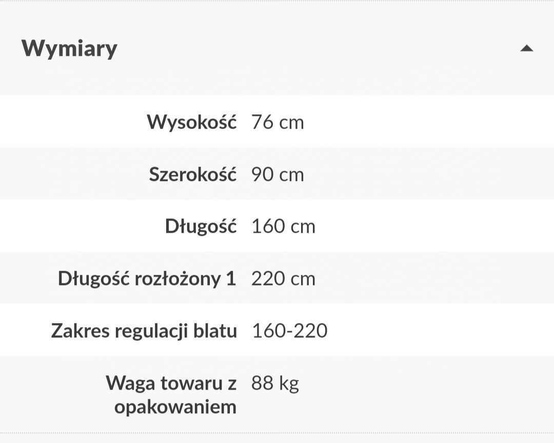 Stół lakierowany