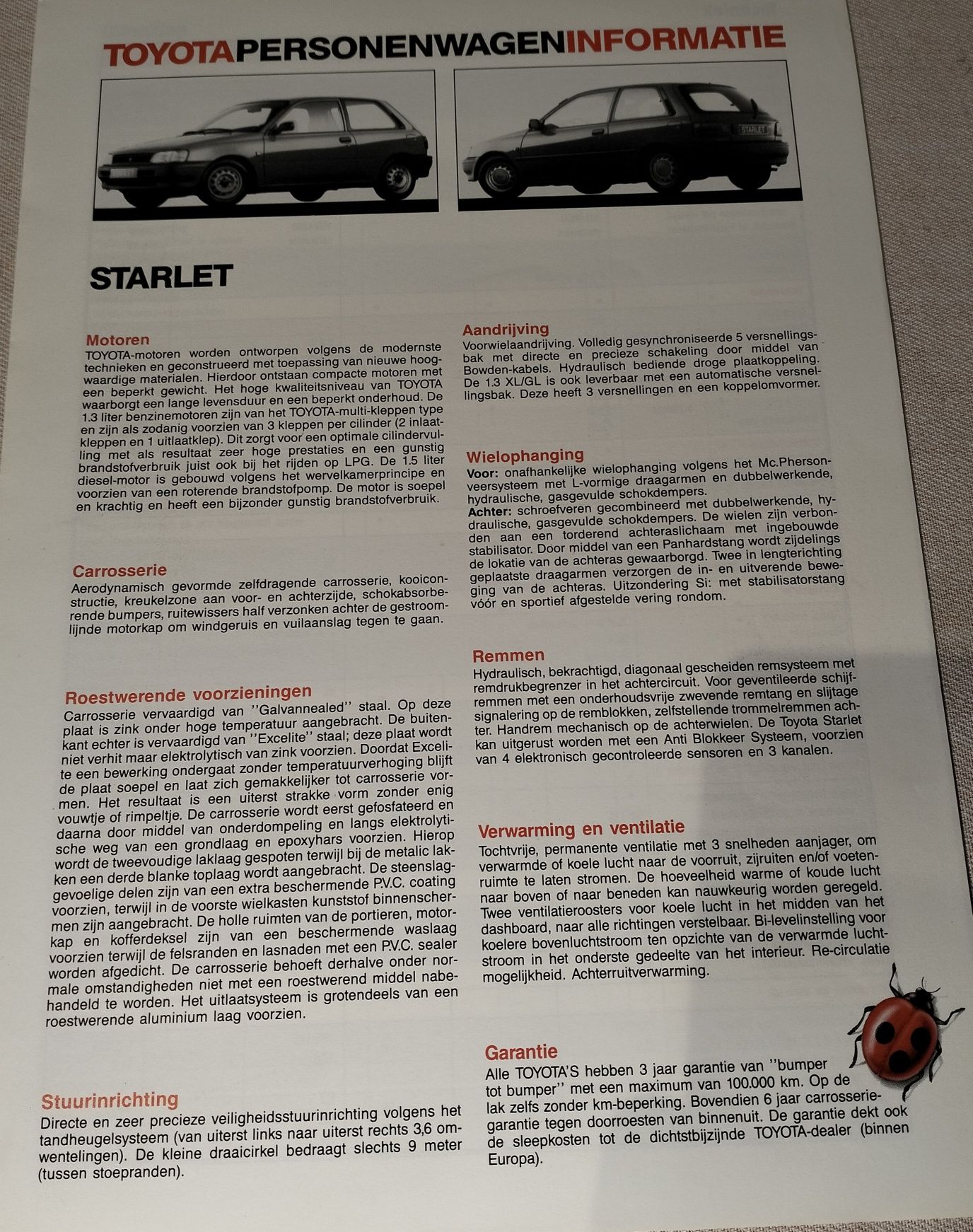 Revista Promocional Toyota Starlet EP80